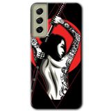MRCİLETİSİMmrc-37908 Samurai Girl Kılıf Baskılı Kapak Tam Ekran Koruyucu Samsung Galaxy S21 FE ile uyumlu