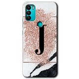 MRCİLETİSİMmrc-38819 Pembe Mermer Desenli J Harfi Kılıf HD Desen Baskılı Arka Kapak General Mobile GM 21 Plus ile uyumlu