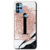 MRCİLETİSİMmrc-39367 Pembe Mermer Desenli İ Harfi Kılıf HD Desen Baskılı Arka Kapak General Mobile GM 21 Pro ile uyumlu
