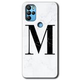 MRCİLETİSİMmrc-39404 Beyaz Mermer Desenli M Harfi Kılıf HD Desen Baskılı Arka Kapak General Mobile GM 21 Pro ile uyumlu