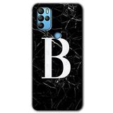 MRCİLETİSİMmrc-39430 Siyah Mermer Desenli B Harfi Kılıf HD Desen Baskılı Arka Kapak General Mobile GM 21 Pro ile uyumlu