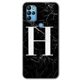 MRCİLETİSİMmrc-39439 Siyah Mermer Desenli H Harfi Kılıf HD Desen Baskılı Arka Kapak General Mobile GM 21 Pro ile uyumlu
