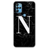 MRCİLETİSİMmrc-39446 Siyah Mermer Desenli N Harfi Kılıf HD Desen Baskılı Arka Kapak General Mobile GM 21 Pro ile uyumlu