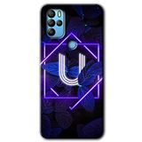 MRCİLETİSİMmrc-39552 Dark Neon Yaprak U Harfi Kılıf HD Desen Baskılı Arka Kapak General Mobile GM 21 Pro ile uyumlu