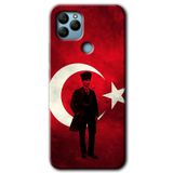 MRCİLETİSİMmrc-40567 Atatürk Bayrak Kılıf HD Desen Baskılı Arka Kapak General Mobile GM 22 Plus ile uyumlu