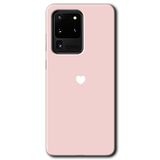 MRCİLETİSİMmrc-4133 Sade Kalp Kılıf HD Desen Baskılı Arka Kapak + Temperli Cam Samsung Galaxy S20 Ultra ile uyumlu