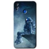 MRCİLETİSİMmrc-44032 Astronot Yalnızlığı Kılıf HD Desen Baskılı Arka Kapak + Temperli Cam Honor 8c ile uyumlu