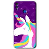 MRCİLETİSİMmrc-44293 Unicorn Sleep Kılıf HD Desen Baskılı Arka Kapak + Temperli Cam Honor 8c ile uyumlu