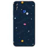 MRCİLETİSİMmrc-44301 Çizim Gezegen Kılıf HD Desen Baskılı Arka Kapak + Temperli Cam Honor 8c ile uyumlu