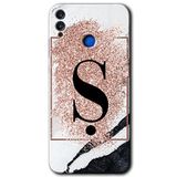 MRCİLETİSİMmrc-44880 Pembe Mermer Desenli Ş Harfi Kılıf HD Desen Baskılı Arka Kapak Honor 8c ile uyumlu