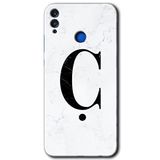 MRCİLETİSİMmrc-44891 Beyaz Mermer Desenli Ç Harfi Kılıf HD Desen Baskılı Arka Kapak Honor 8c ile uyumlu