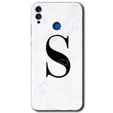 MRCİLETİSİMmrc-44910 Beyaz Mermer Desenli S Harfi Kılıf HD Desen Baskılı Arka Kapak Honor 8c ile uyumlu