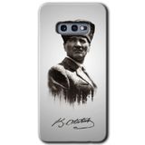 MRCİLETİSİMmrc-454 Mustafa Kemal Atatürk Kılıf HD Desen Baskılı Arka Kapak + Temperli Cam Samsung Galaxy S10e ile uyumlu