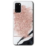 MRCİLETİSİMmrc-5785 Simli Mermer Kılıf HD Desen Baskılı Arka Kapak Samsung Galaxy S20 ile uyumlu