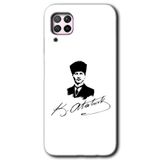 MRCİLETİSİMmrc-59297 Kemal Atatürk İmza Kılıf HD Desen Baskılı Arka Kapak Huawei P40 Lite ile uyumlu