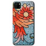 MRCİLETİSİMmrc-61831 Mozaik Çiçek Kılıf HD Desen Baskılı Arka Kapak + Temperli Cam Huawei Y5P ile uyumlu