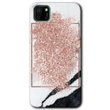 MRCİLETİSİMmrc-62435 Simli Mermer Kılıf HD Desen Baskılı Arka Kapak Huawei Y5P ile uyumlu