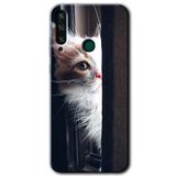 MRCİLETİSİMmrc-64867 Kedi Bakışı Kılıf HD Desen Baskılı Arka Kapak Huawei Y6P ile uyumlu