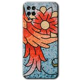 MRCİLETİSİMmrc-75032 Mozaik Çiçek Kılıf HD Baskılı Desen Hayalet Cam Yandan Görünmez Samsung Galaxy A12 ile uyumlu