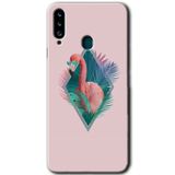 MRCİLETİSİMmrc-75724 Flamingo Kılıf HD Baskılı Desen Hayalet Cam Yandan Görünmez Samsung Galaxy A20s ile uyumlu