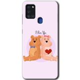 MRCİLETİSİMmrc-76149 Sevgili Ayıcık Kılıf HD Baskılı Desen Hayalet Cam Yandan Görünmez Samsung Galaxy A21s ile uyumlu