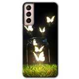 MRCİLETİSİMmrc-7730 Işıklı Kelebekler Kılıf HD Desen Baskılı Arka Kapak Samsung Galaxy S21 Plus ile uyumlu