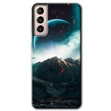MRCİLETİSİMmrc-7774 Uzay Gökyüzü Kılıf HD Desen Baskılı Arka Kapak Samsung Galaxy S21 Plus ile uyumlu