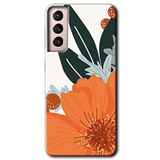 MRCİLETİSİMmrc-7823 Portakal Çiçeği Kılıf HD Desen Baskılı Arka Kapak Samsung Galaxy S21 Plus ile uyumlu