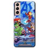 MRCİLETİSİMmrc-8123 Avengers Cartoon Kılıf HD Desen Baskılı Arka Kapak Samsung Galaxy S21 Plus ile uyumlu