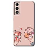 MRCİLETİSİMmrc-8151 Meyveli Süt Kılıf HD Desen Baskılı Arka Kapak Samsung Galaxy S21 Plus ile uyumlu