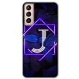 MRCİLETİSİMmrc-8178 Dark Neon Yaprak J Harfi Kılıf HD Desen Baskılı Arka Kapak Samsung Galaxy S21 Plus ile uyumlu