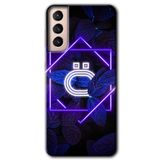 MRCİLETİSİMmrc-8184 Dark Neon Yaprak Ö Harfi Kılıf HD Desen Baskılı Arka Kapak Samsung Galaxy S21 Plus ile uyumlu