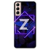 MRCİLETİSİMmrc-8206 Dark Neon Yaprak Z Harfi Kılıf HD Desen Baskılı Arka Kapak Samsung Galaxy S21 Plus ile uyumlu