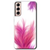 MRCİLETİSİMmrc-8249 Pembe Tüy Kılıf HD Desen Baskılı Arka Kapak Samsung Galaxy S21 Plus ile uyumlu