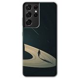 MRCİLETİSİMmrc-8309 Space Planet Kılıf HD Desen Baskılı Arka Kapak + Temperli Cam Samsung Galaxy S21 Ultra ile uyumlu