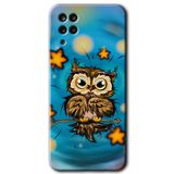 MRCİLETİSİMmrc-84237 Owl Bird Stars Kılıf HD Baskılı Desen Hayalet Cam Yandan Görünmez Samsung Galaxy M12 ile uyumlu