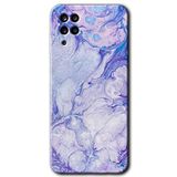 MRCİLETİSİMmrc-84241 Spots Lilac Kılıf HD Baskılı Desen Hayalet Cam Yandan Görünmez Samsung Galaxy M12 ile uyumlu