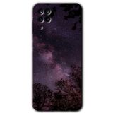 MRCİLETİSİMmrc-84286 Gece Galaksi Kılıf HD Baskılı Desen Hayalet Cam Yandan Görünmez Samsung Galaxy M12 ile uyumlu