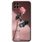 MRCİLETİSİMmrc-84293 Retro Gül Kılıf HD Baskılı Desen Hayalet Cam Yandan Görünmez Samsung Galaxy M12 ile uyumlu
