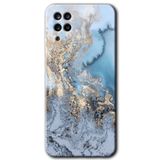 MRCİLETİSİMmrc-84420 Eski Mermer Kılıf HD Baskılı Desen Hayalet Cam Yandan Görünmez Samsung Galaxy M12 ile uyumlu