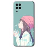 MRCİLETİSİMmrc-84424 Happy Girl Kılıf HD Baskılı Desen Hayalet Cam Yandan Görünmez Samsung Galaxy M12 ile uyumlu