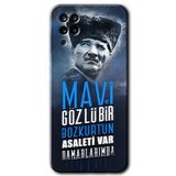 MRCİLETİSİMmrc-84585 Bozkurt Atatürk Kılıf HD Baskılı Desen Hayalet Cam Yandan Görünmez Samsung Galaxy M12 ile uyumlu