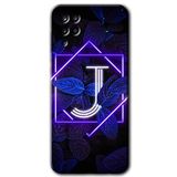 MRCİLETİSİMmrc-84629 Dark Neon Yaprak J Harfi Kılıf HD Baskılı Desen Hayalet Cam Yandan Görünmez Samsung Galaxy M12 ile uyumlu