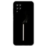 MRCİLETİSİMmrc-84693 Sönmüş Kibrit Kılıf HD Baskılı Desen Hayalet Cam Yandan Görünmez Samsung Galaxy M12 ile uyumlu