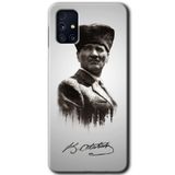 MRCİLETİSİMmrc-87905 Mustafa Kemal Atatürk Kılıf HD Baskılı Desen Hayalet Cam Yandan Görünmez Samsung Galaxy M31s ile uyumlu