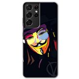MRCİLETİSİMmrc-8817 Vendetta Kılıf HD Desen Baskılı Arka Kapak Samsung Galaxy S21 Ultra ile uyumlu