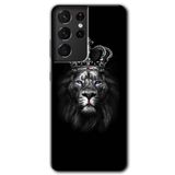 MRCİLETİSİMmrc-8835 King Lion Kılıf HD Desen Baskılı Arka Kapak Samsung Galaxy S21 Ultra ile uyumlu