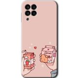 MRCİLETİSİMmrc-88452 Meyveli Süt Kılıf HD Baskılı Desen Hayalet Cam Yandan Görünmez Samsung Galaxy M33 ile uyumlu
