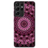 MRCİLETİSİMmrc-8879 Mandala Patterns Kaleidoscope Kılıf HD Desen Baskılı Arka Kapak Samsung Galaxy S21 Ultra ile uyumlu