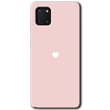 MRCİLETİSİMmrc-88834 Sade Kalp Kılıf HD Baskılı Desen Hayalet Cam Yandan Görünmez Samsung Galaxy Note 10 Lite ile uyumlu